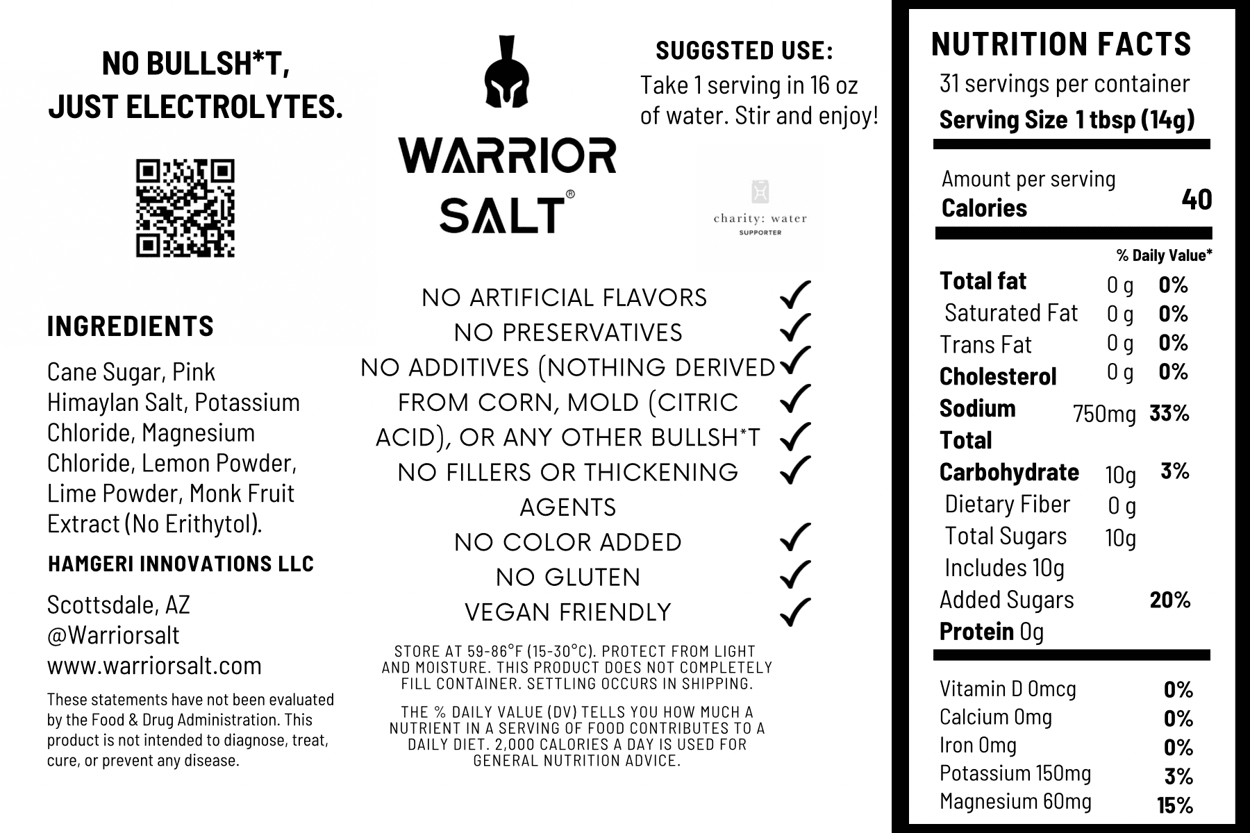 Warrior Salt Citrus Blend Electrolytes